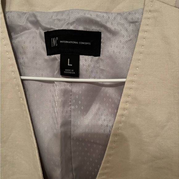 INC linen blend vest L - Picture 3 of 8
